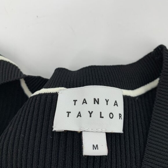 Tanya Taylor Devon midi dress black white gingham plaid check ribbed NO BELT M - Picture 5 of 5